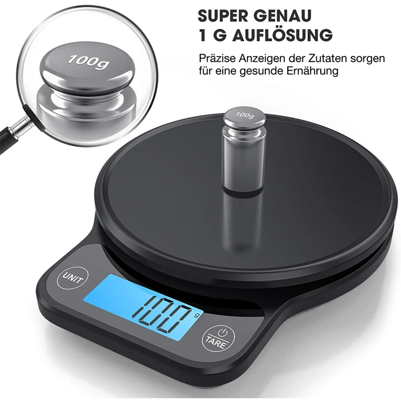 

Kitchen Scale Digital, 6 KG Electronic Kitchen Scale, Digital Scale Stainless Steel Household Scale with LCD Display