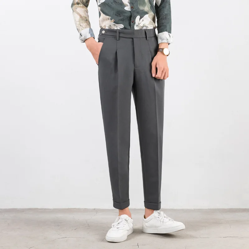 Zogaa Весна Осень Мужчины Платье Брюки для бизнес на каждый день Slim Fit лодыжки длина