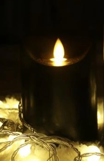 Black B LED Electronic Dancing Flameless Candle Light Simulation Candle Battery Operated Wedding Festival Home Decor Water Ripple lamp - Цвет: Black B