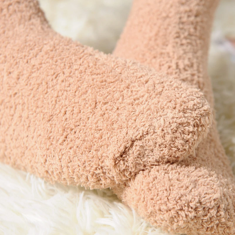 

Men Thicken Socks Fashion Winter Warm Coral Fleece Fluffy Solid Color Sleep Male Bed Socks Calcetines