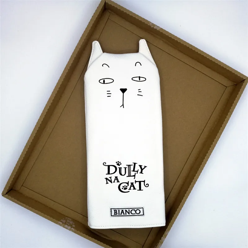 Dully na cat Golf Driver головной убор с хвостом для мужчин и женщин pu кожаный мультяшный Стиль Прекрасный чехол для гольфа - Цвет: bianco