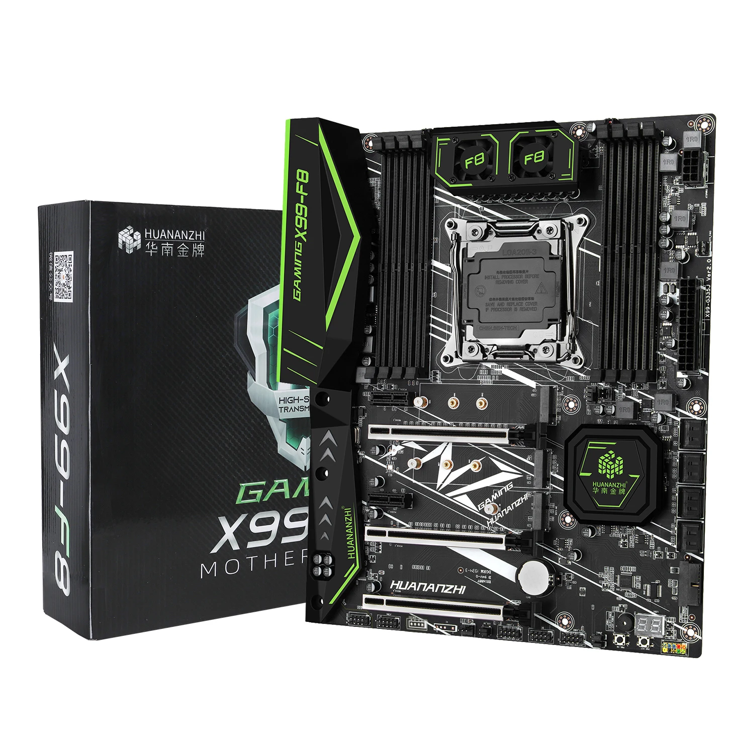 Günstig HUANANZHI X99 F8 Motherboard Mit Intel XEON E5 2678 V3 Mit 2*16G DDR4 RECC NON-ECC Speicher Combo Kit Set NVME SATA USB 3,0