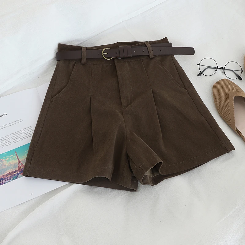 Шорты женские с широкими штанинами и высокой талией на осень/зиму | Женская