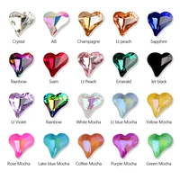 12x13mm big crooked heart nail art rhinestone pointed bottom crystal stones for nail decoration