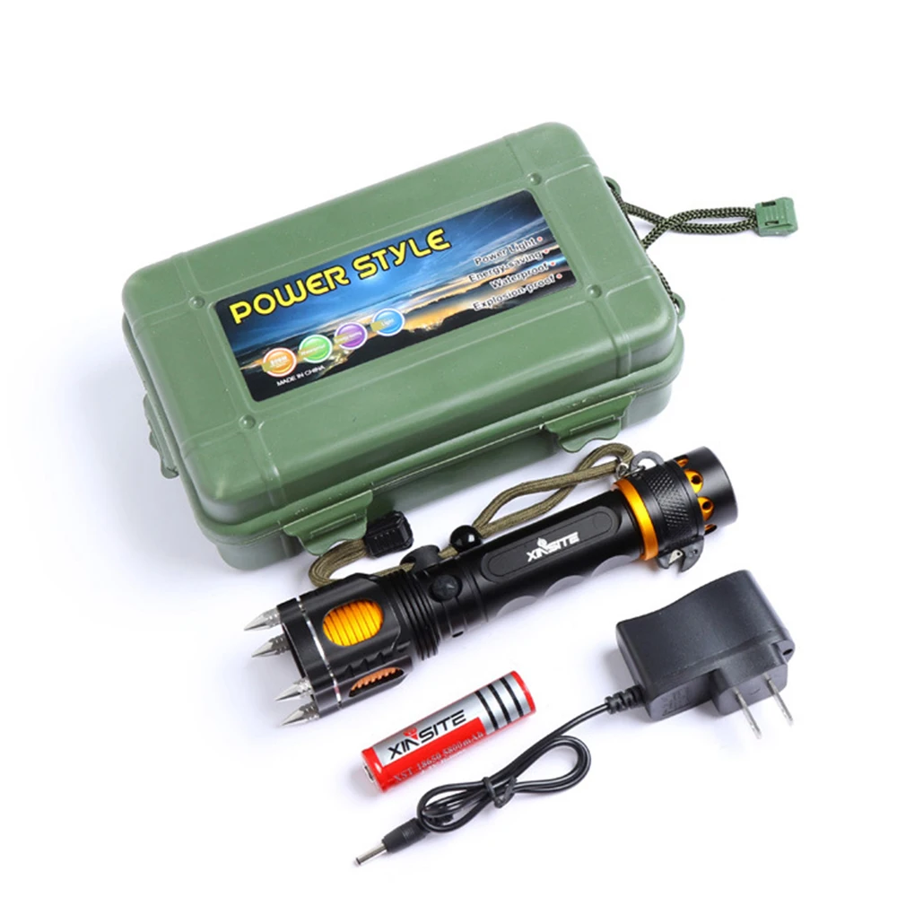 

Safety Hammer Flashlight Super Bright USB Rechargeable Led Strong Light Flashlight Long-range Household Outdoor Portable Lights