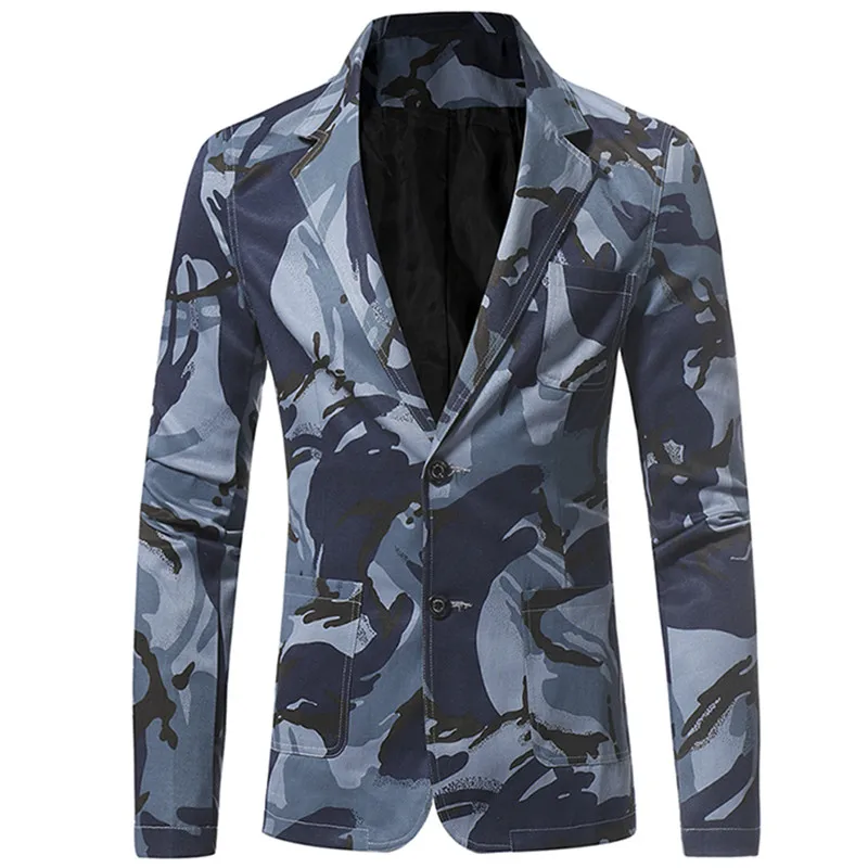 

Nice Autumn Vogue Pop Men's Casual Boutique Suit Coat / Male Slim Two Buttoned Camouflage Blazer Jacket