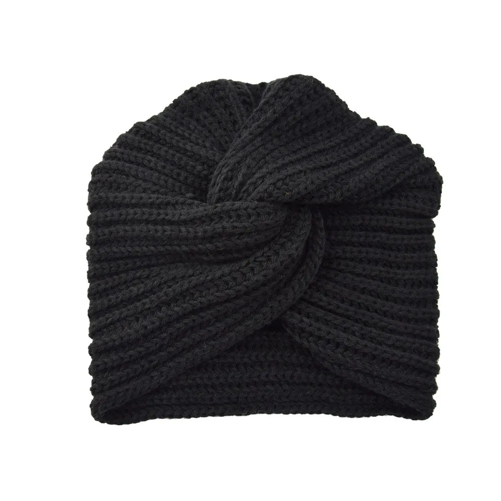 scarf 2020 Newly arrived Autumn Winter Warm Knitting Cap Solid Center Cross Women Hair Scarfs and winter hat for women #O29 | Аксессуары