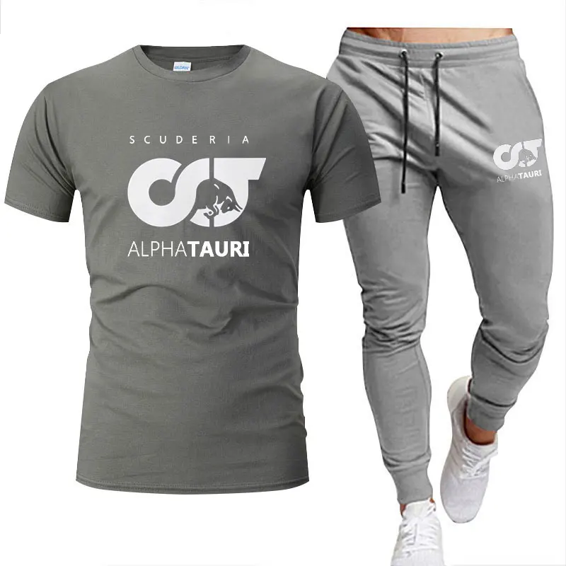 

Summer T-Shirt Suit Sports Short-Sleeved 2-Piece Set Of Pure Cotton Fashion Printing Casual T-Shirt + Thin Trousers