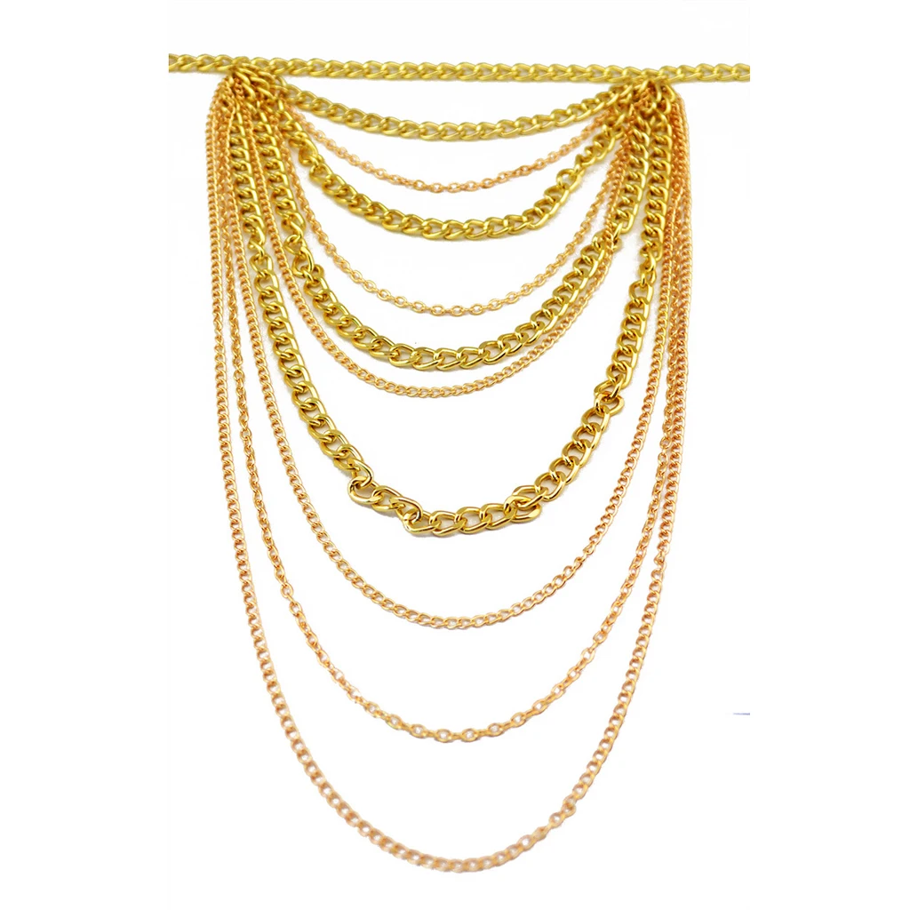 Cool Girls Multi Chain Golden Necklace Arm Shoulder Body Jewelry | Украшения и аксессуары