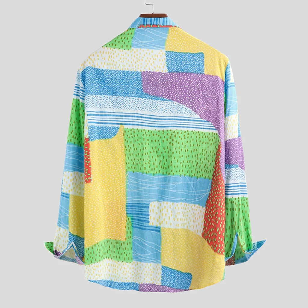 SAGACE мужская новая стильная модная рубашка с длинными рукавами и принтом удобная