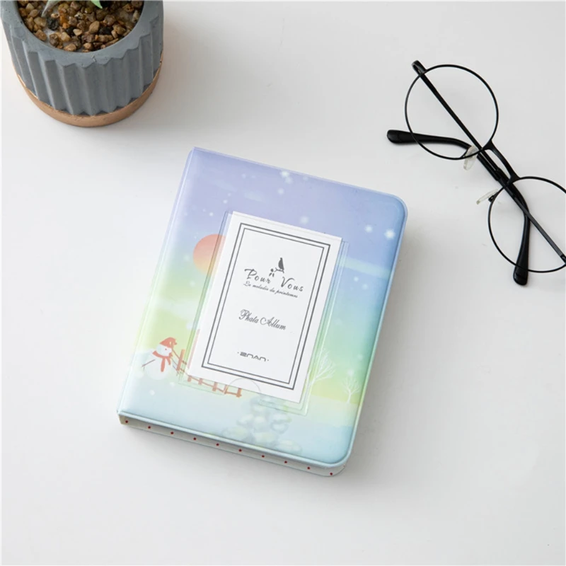 Портативный фотоальбом с элегантным принтом диагональ 3 дюйма 64 фото книга