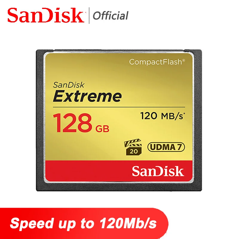 

SanDisk Original Extreme SD Card 64GB SD 120MB/S CF High Speed Flash Memory Card 128GB CF SD Cards 32GB Full HD Video For Camera