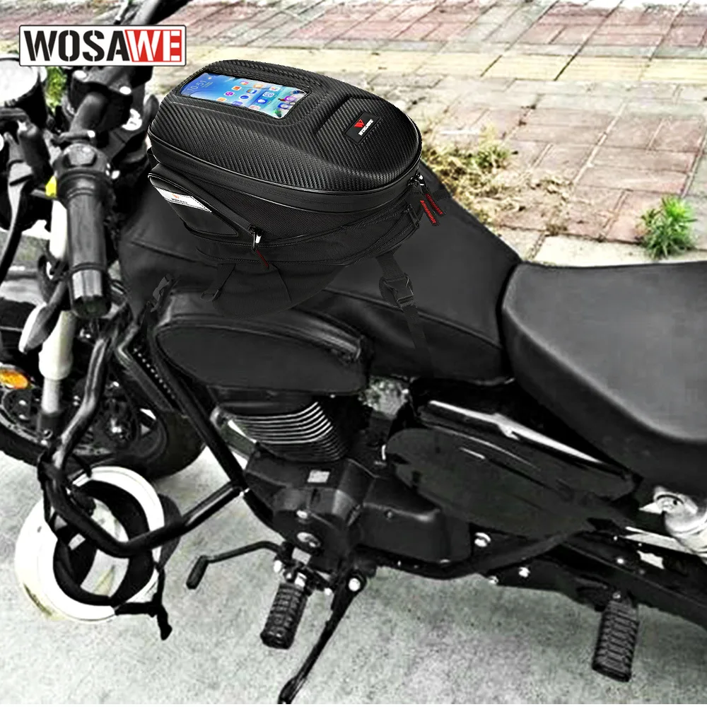 

WOSAWE 12L Waterproof Motorcycle Oil Fuel Tank Bag Motorbike Saddle Bag Reflective Single Shoulder Backpack Wearable Motor Bags