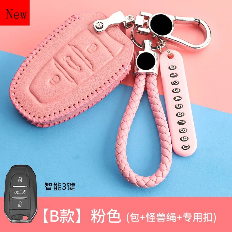 

High-Quality Leather Car Smart Key Case Cover for Peugeot 408 508 301 3008 2008 4008 Car Accessories
