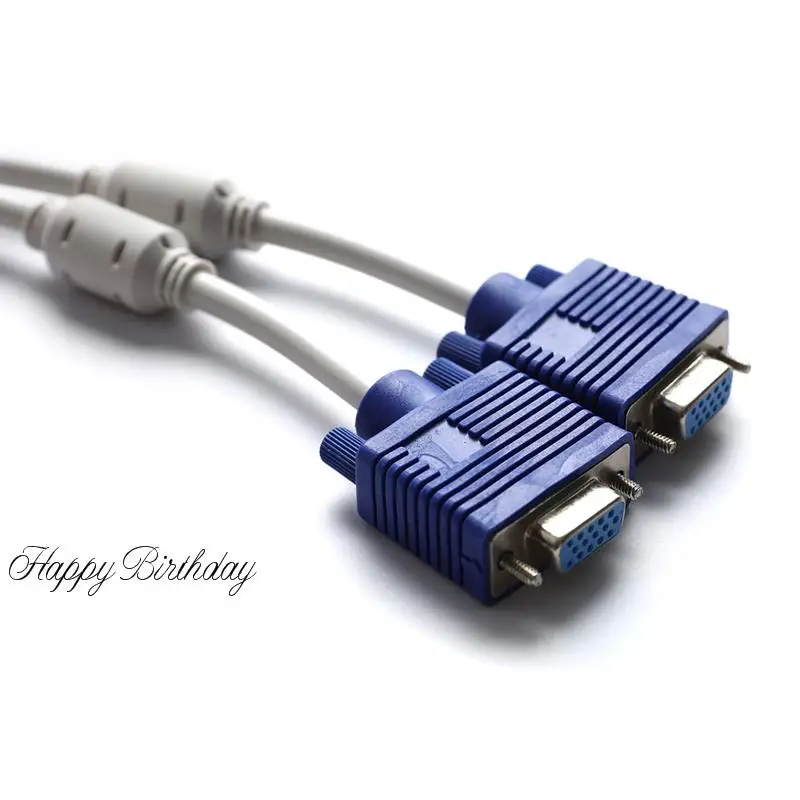 RGB VGA SVGA Male к 2 two HDB15 Female разветвитель адаптер удлинитель | Компьютеры и офис
