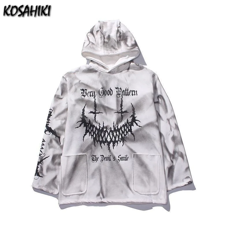 

Woherb Harajuku Japan Loose Kpop Hip Hop Female Autumn White Black Casual Punk Sweatshirt Spring Cool Hoodie Girls Streetwear