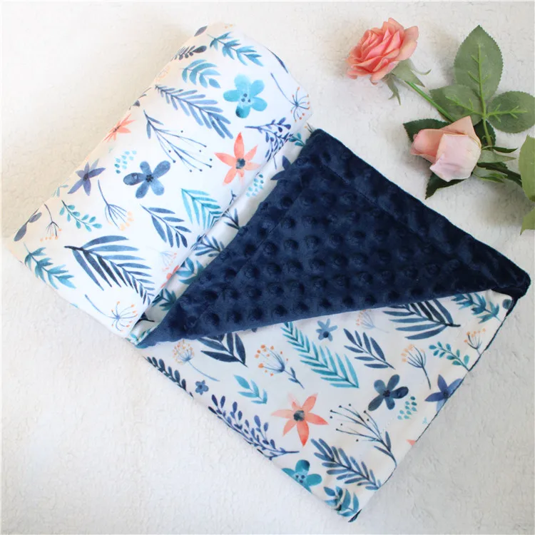 flowers(minky) 2 слоя 3D точка мультфильм КИТ Минки коралловый флис мягкий термальный малыш детское зимнее детское одеяло, дети на заднем сиденье, детское одеяло - Цвет: flowers(minky)