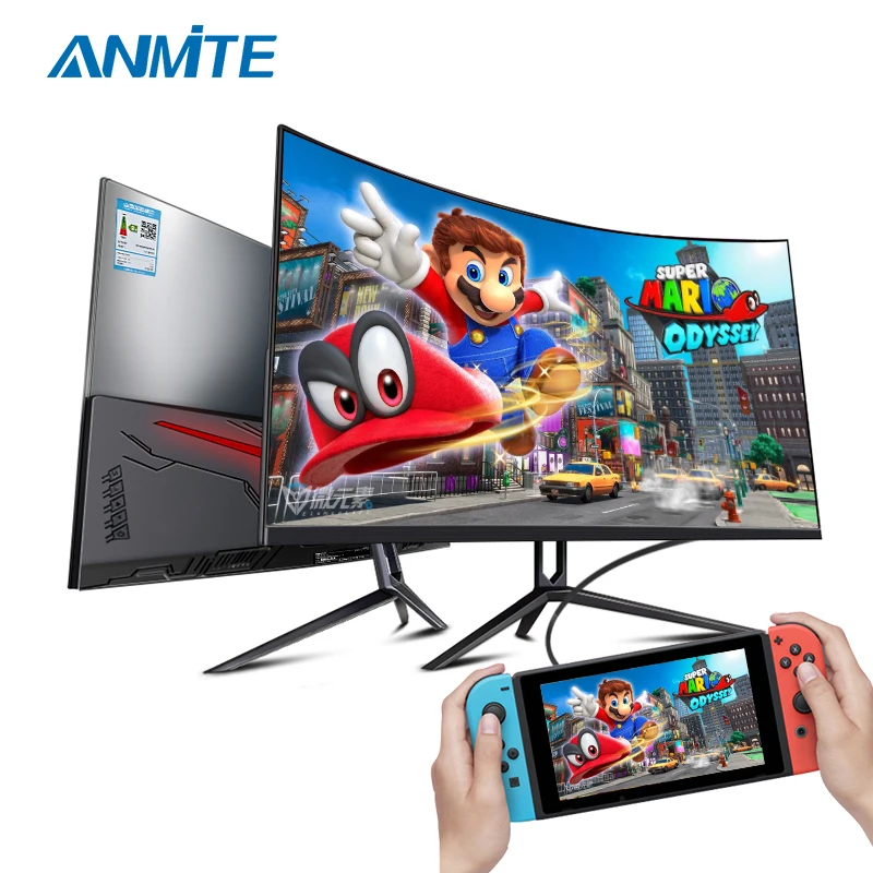 ANMITE 27-дюймовый 75 Гц HDR изогнутый FHD [1920 x 1080] монитор для игр на ПК с USB Type-C, HDMI, ультратонкий экран USB-C.