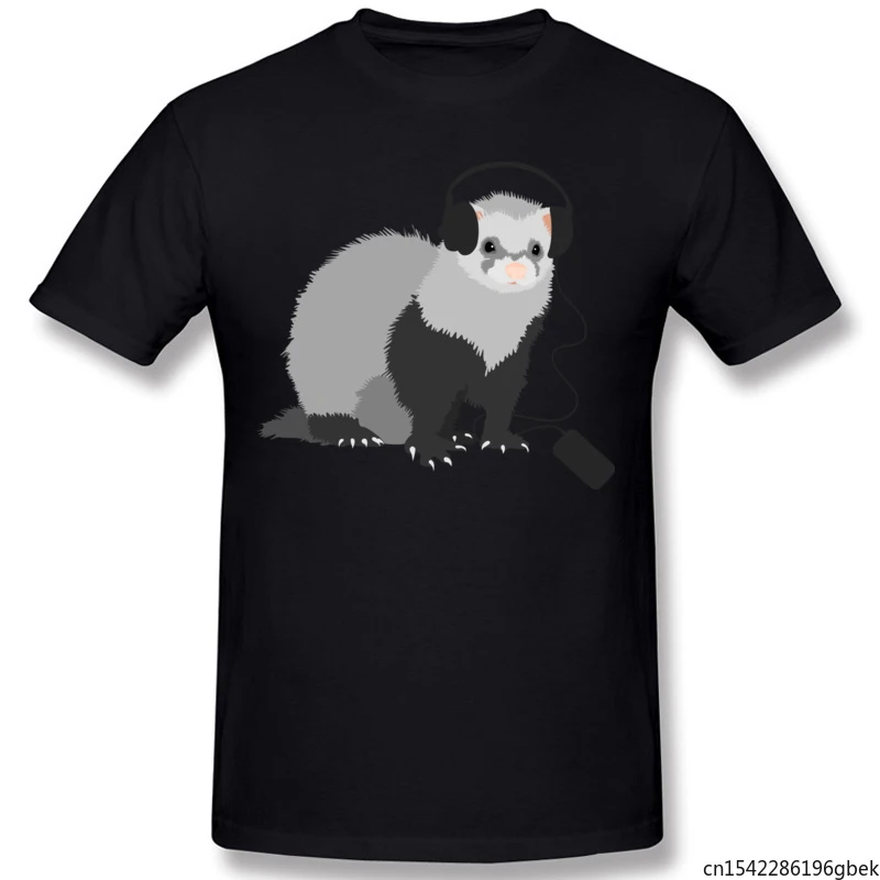 

Funny Music Loving Ferret Cartoon Animal Men's T-Shirt