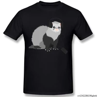 funny music loving ferret cartoon animal mens t shirt