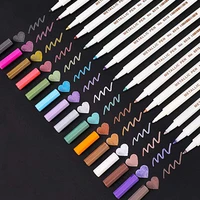 10colors paint metallic marker pens for glass paint rock painting stone diy card making plastic pottery wood metal surface