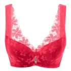 Бюстгальтер женский с чашками пуш-ап, Бралетт-минимайзер, укороченный топ, пикантное нижнее белье с цветочным принтом BCD, большие размеры, размера плюс