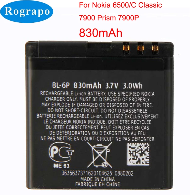 

Original BL-6P BL-5K BL-5J BL-5C BL-4C Battery For Nokia 6500C 7900P 5230 5233 5232 N85 N86 N87 N70 N71 6300 6100 Mobile Phone