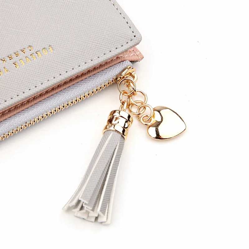 Women Wallet Lovely Short Paragraph Zipper Hasp Purse Small Clutch Fashion Buckle PU Female Wallets Card Holder Coin Storage Bag