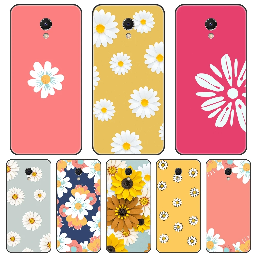 Задняя крышка из ТПУ для Meizu M2 M3 M5 M6 Note силиконовый мягкий чехол с цветком