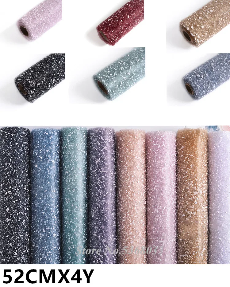 

4yards Flower Wrapping Material Wedding Decoration Snow Yarn Roll Tulle Organza Sheer Gauze Party Home Decor