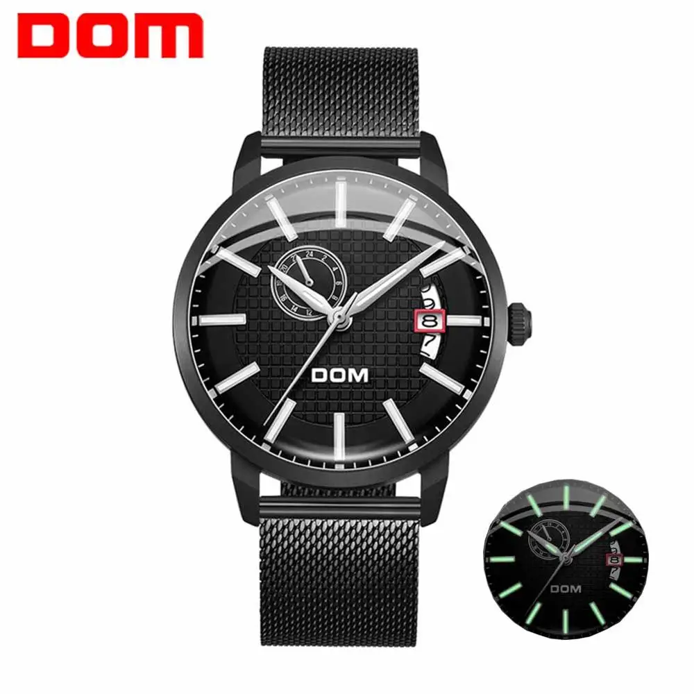 Часы DOM Design Skeleton Мужские механические Спортивные Светящиеся с сетчатым браслетом