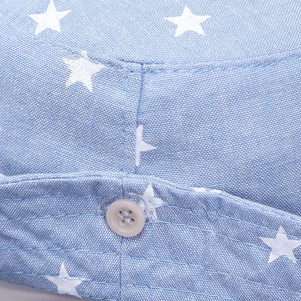 1pc Baby Sun Hat Boys Girls Bucket Soft Infant Summer Sunscreen Caps Fisherman Cotton Denim Travel Outdoor UV Protection | Детская