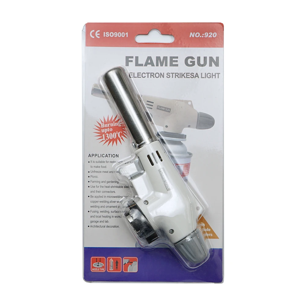 1300 Degree Flame Gun BBQ Cooking Welding Torch Flamethrower Outdoor Camping Picnic Hiking Lighter Butane Gas Spray Gun Head