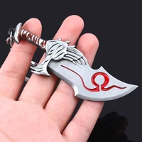 god of war 4 logo keychain kratos axe knife key chains sword olympus kratos weapons model pendant keyring for men jewelry
