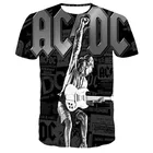 Мужская футболка с 3D-принтом AC DC, забавная летняя брендовая футболка для отдыха