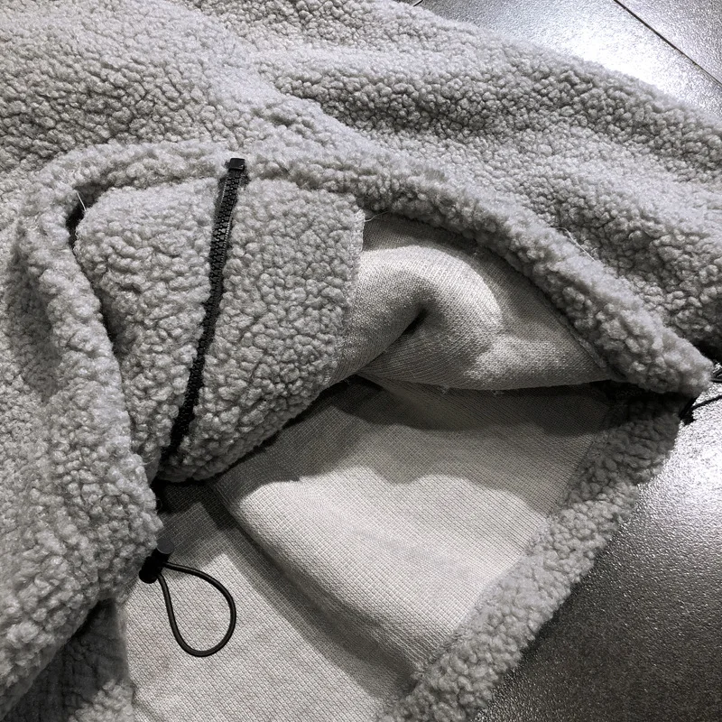 

ZOGAA Winter 2021 New Zipper men Harajuku Casual Tops male Warm Coat Thick Casual Stand Loose Pocket Wool Liner Sweatshirt