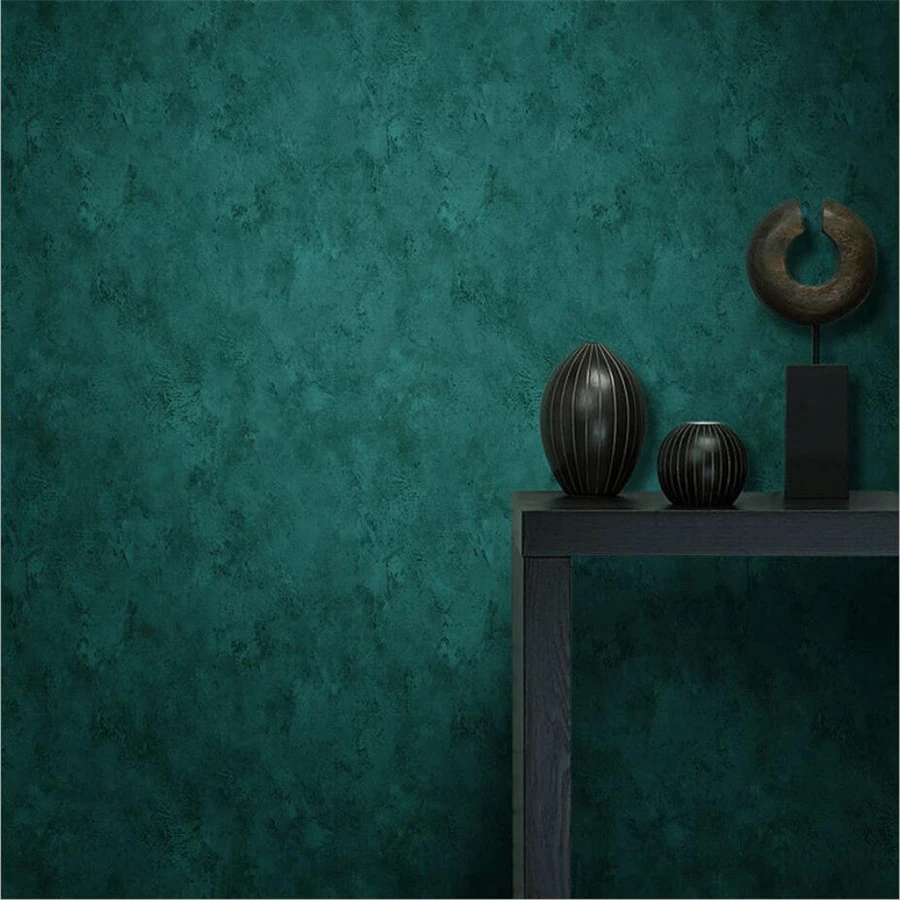 Обои для спальни и гостиной зеленый павлин изумруд Чистый пигмент ретро