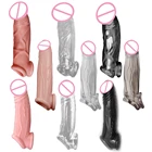 Многоразовые презервативы для увеличения пениса удлинитель фаллоимитатора мужчин, кольцо на член с временной задержкой, имитация прочной головки