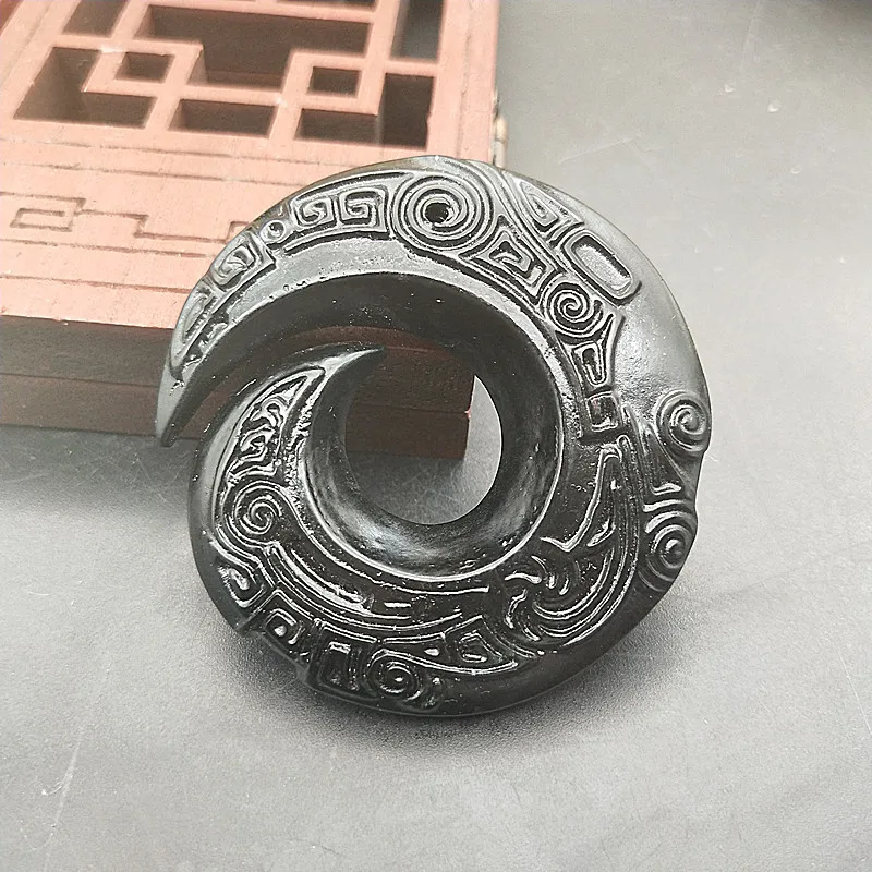 Natrual Hetian Dark Green Jade Pendant Necklace Jewelry For Men Gift Buddhist Lucky | Украшения и аксессуары