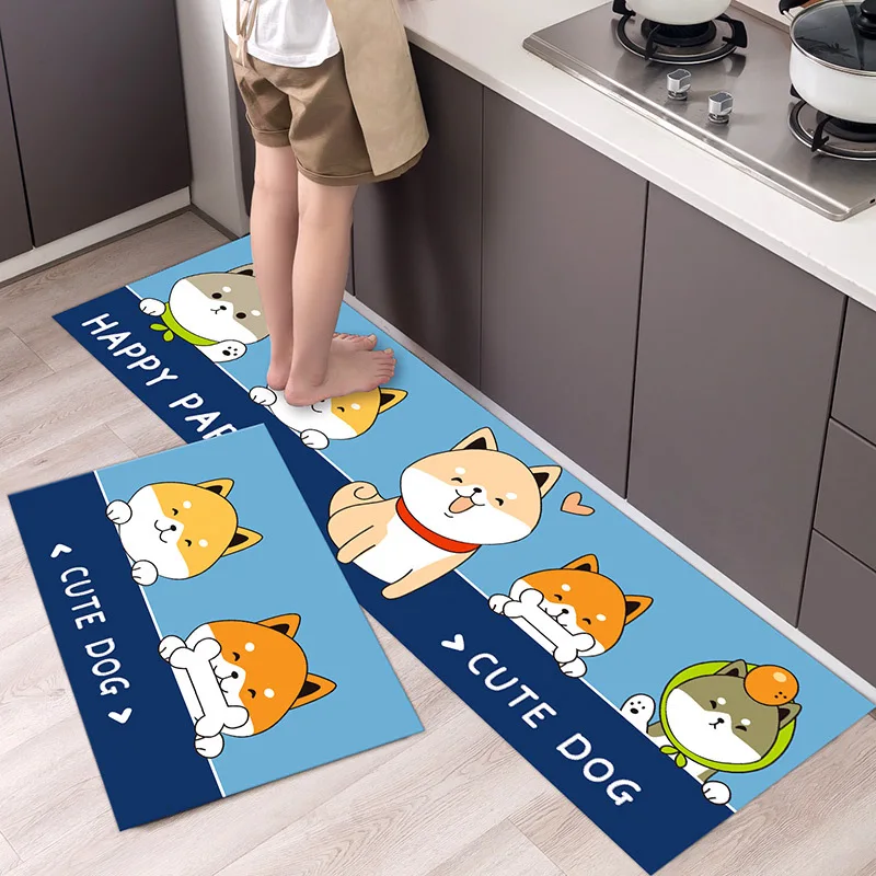 

Kitchen Mat Cartoon Animals Long Strip Non-Slip Entrance Doormat Bedroom Home Floor Decoration Carpet Absorbent Bath Carpet Rug