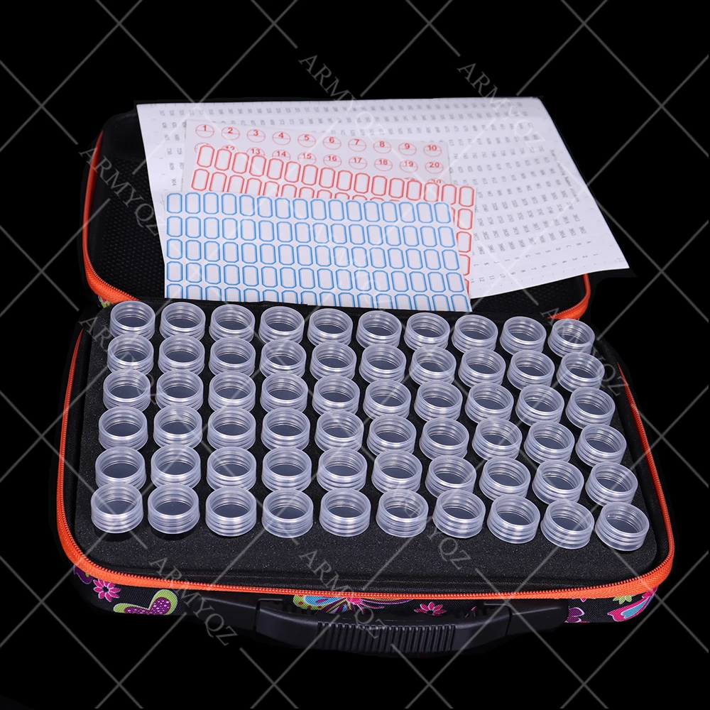 

Diamond painting accessories beads 60 storage bottle diamond embroidery multi-function kit storage box suitcase tote bag zipp