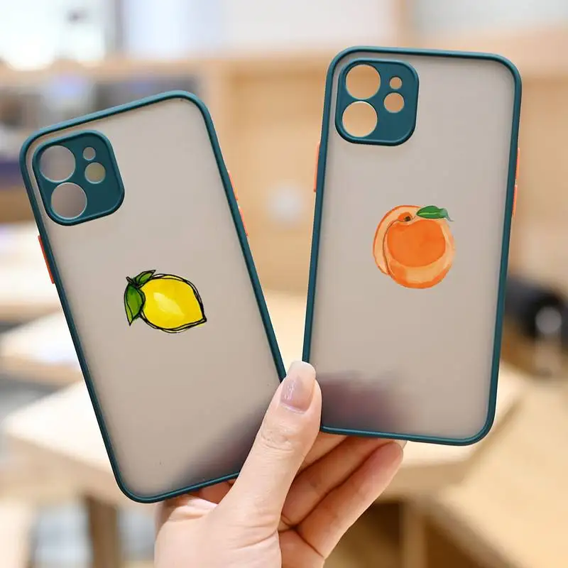 

fruit Simplicity Art aesthetics Cartoon Phone Case matte transparent For iphone 7 8 11 12 plus mini x xs xr pro max cover