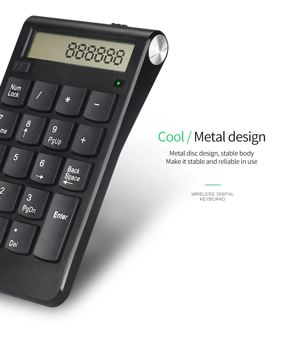 Беспроводной 2 4G Usb номер калькулятор с цифровым Дисплей Перезаряжаемые одной