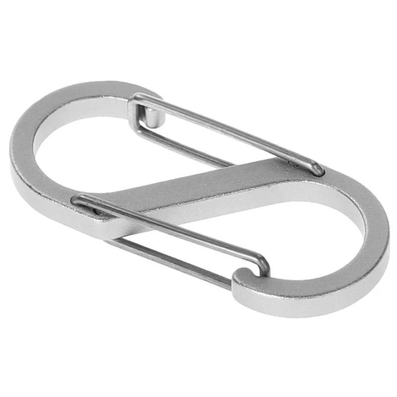 S Shape Aluminum Alloy Two-way Buckle Key Ring Travelling Supply Outdoor Sports A6HC - Цвет: Серебристый