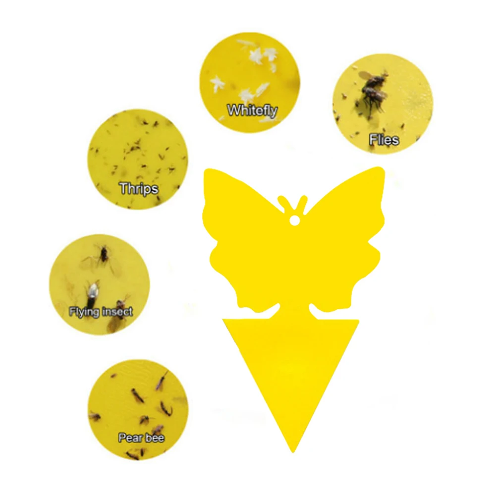 5 шт. двухсторонний клей для наклеек клейкие ловушки желтая клейкая ловушка