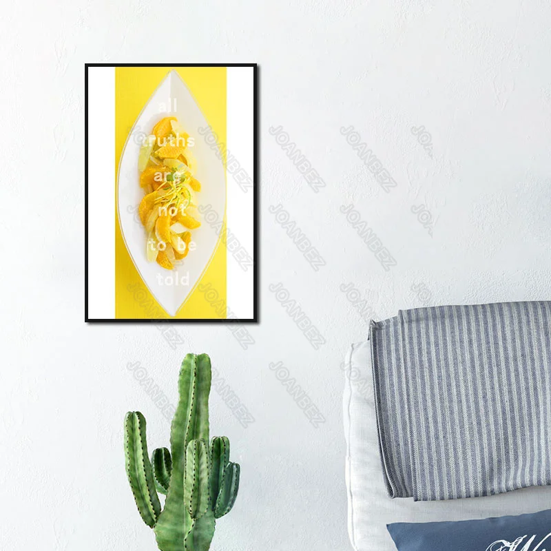 

Modern multiple lemon furnishings slice pattern living room background English decorative poster wallpaper furniture art