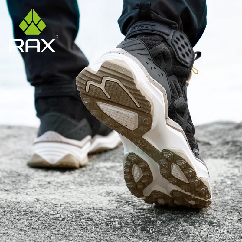 Rax, мужские походные ботинки, дышащая Высокая обувь, износостойкие, на шнуровке, походная обувь, противоскользящие, альпинистские сапоги, D0863