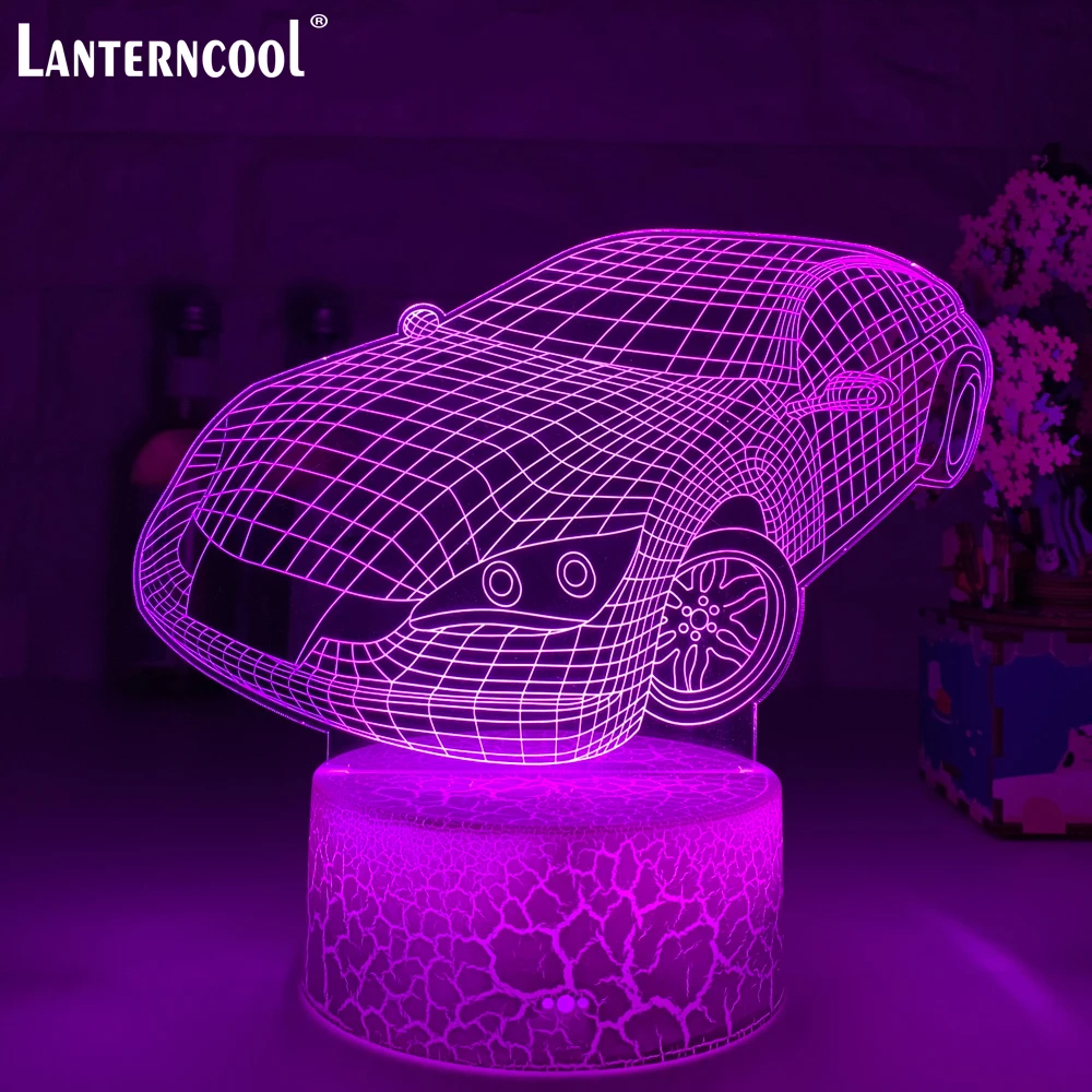

Sport Car 3D Illusion Lamp for Child Bedroom Decor Night light Color Changing Atmosphere Event Prize Led Night Light Supercar