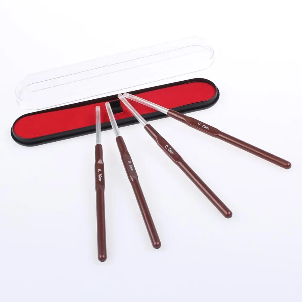 Крючок для вязания крючком XTREND 4 шт./лот инструменты плетения дредов волос 0 5 мм 6 7