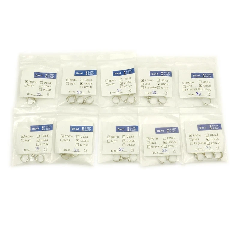 10 упаковок стоматологических ортодонтических 1-й молярных полос Roth 022 Размер 35 #-39